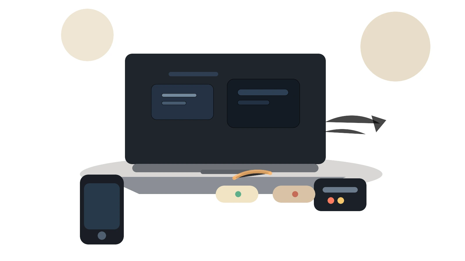 Editorial scene of a person confirming a cryptocurrency payment on a laptop while a malicious third-party script silently swaps the destination wallet