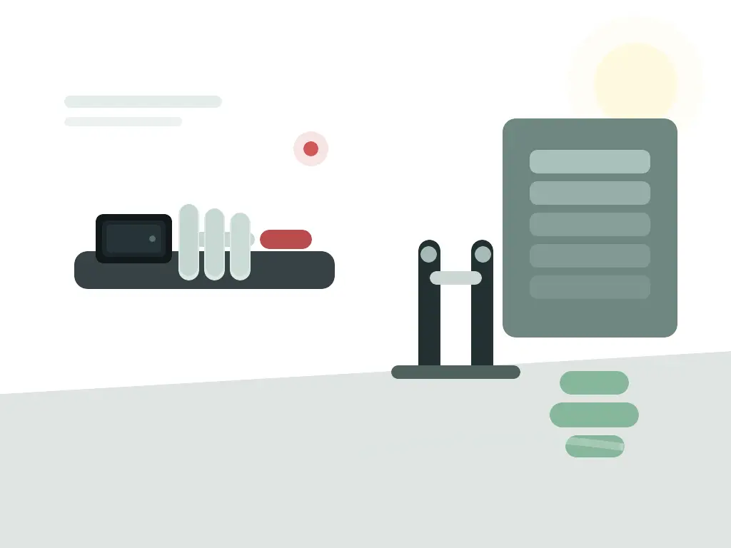 AI agent security editorial scene inside a quiet gym reception area with a dark check-in tablet, access wristbands, a turnstile, and yoga mats beyond a glass door