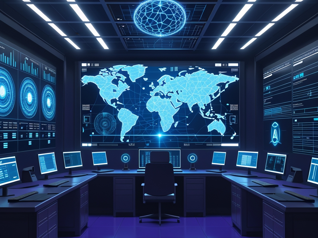 AI cybersecurity defense and offense visualization showing dual-use AI capabilities in security operations center