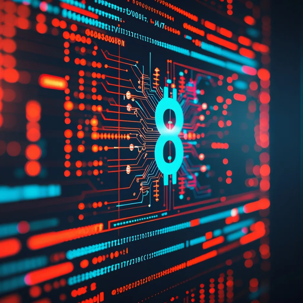 AI-generated malware visualization with malicious code on holographic screen