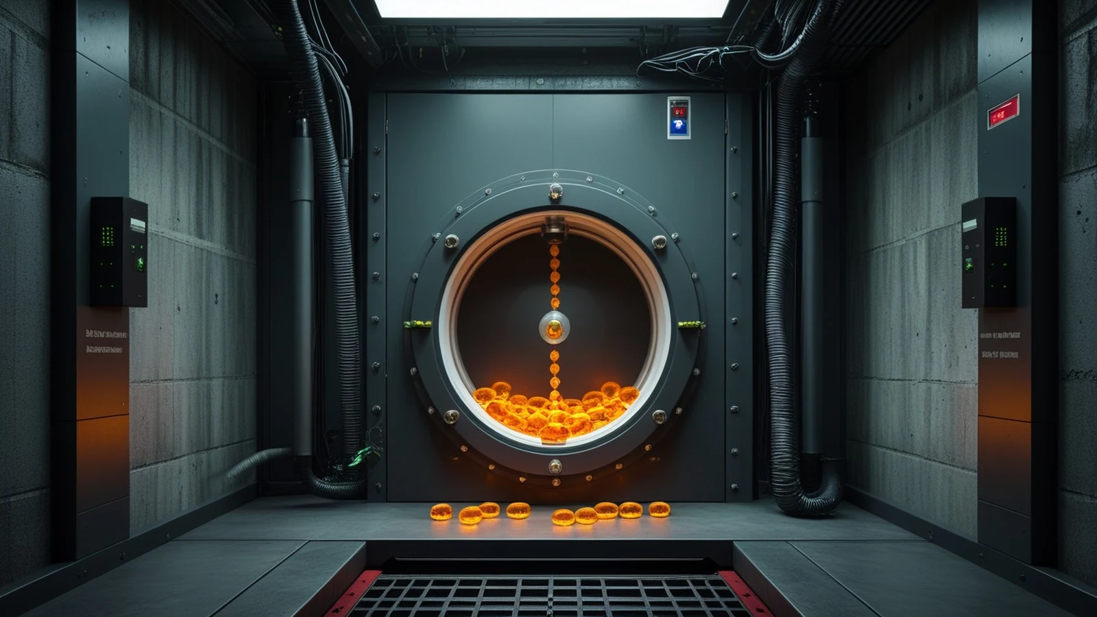 Anonymous reporting system security represented by a dark secure intake chamber separating sealed evidence capsules from exposed network paths