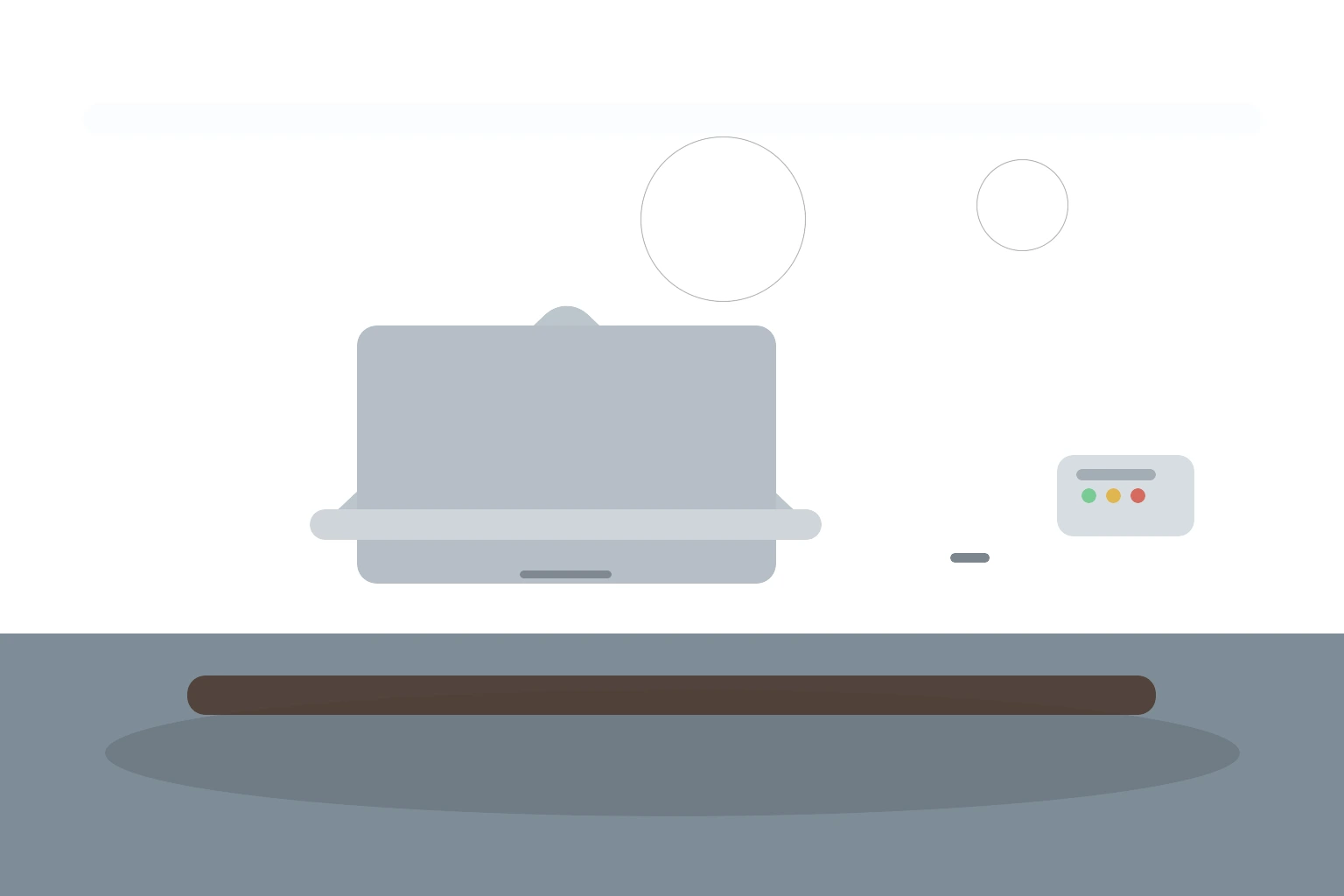 Chrome zero-day editorial scene with a laptop, compact desktop workstation, smartphone, security key, and ethernet cable on an office desk during an urgent browser patch response