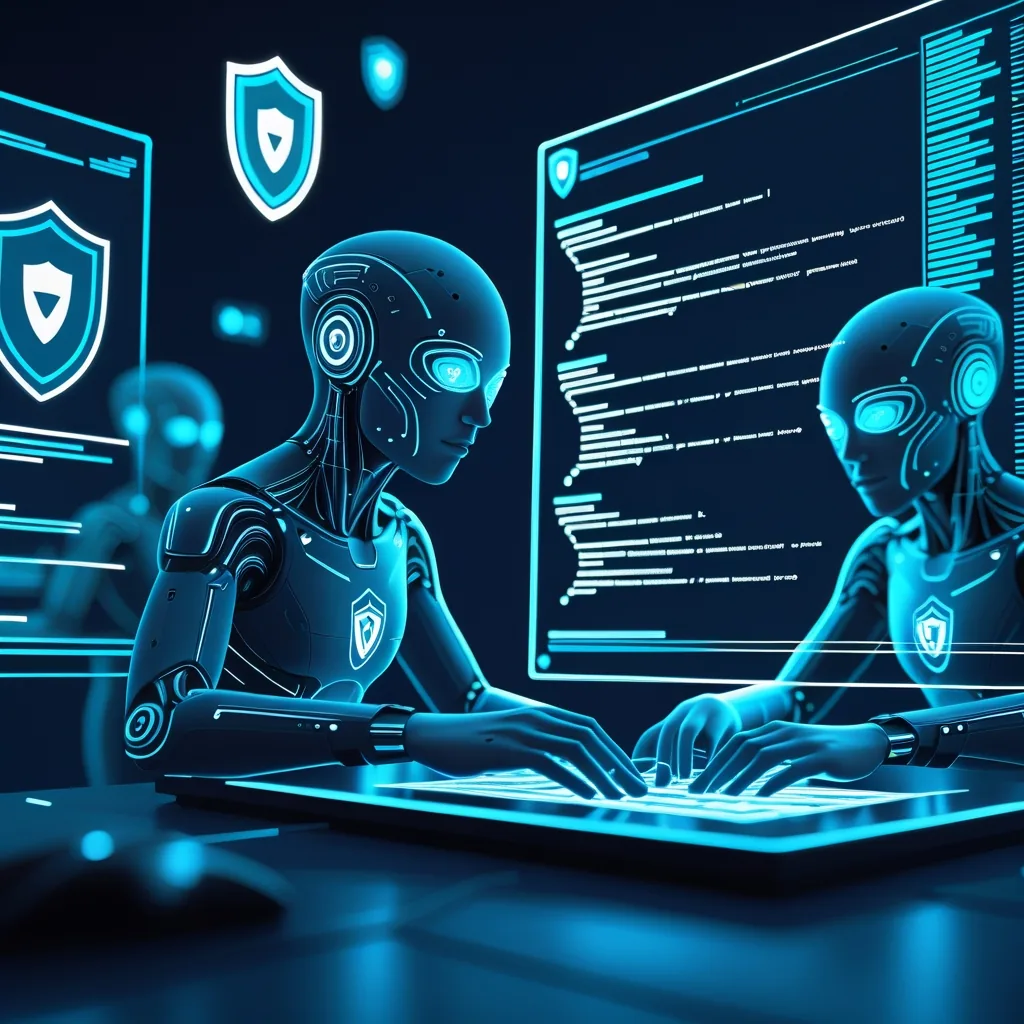 AI coding agents generating vulnerable code with security warning symbols