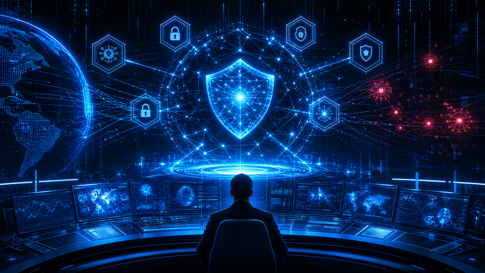 OpenAI Daybreak cybersecurity platform visualization showing AI-powered vulnerability detection and defensive security operations